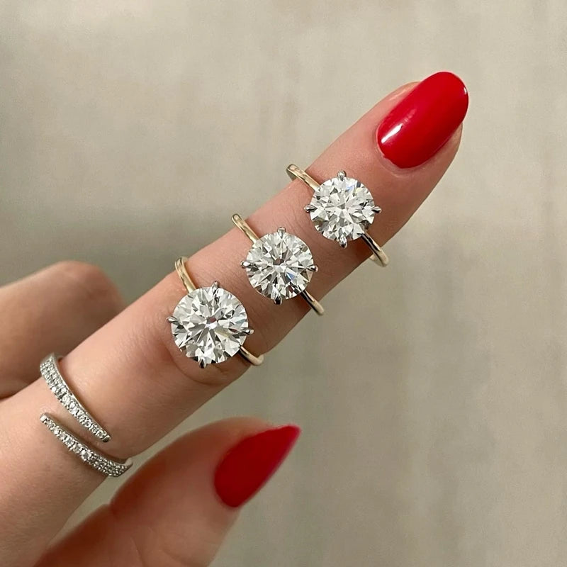 1CT 5CT Oval Cushion Cut VVS1 Moissanite Lab Grown Diamond Ring