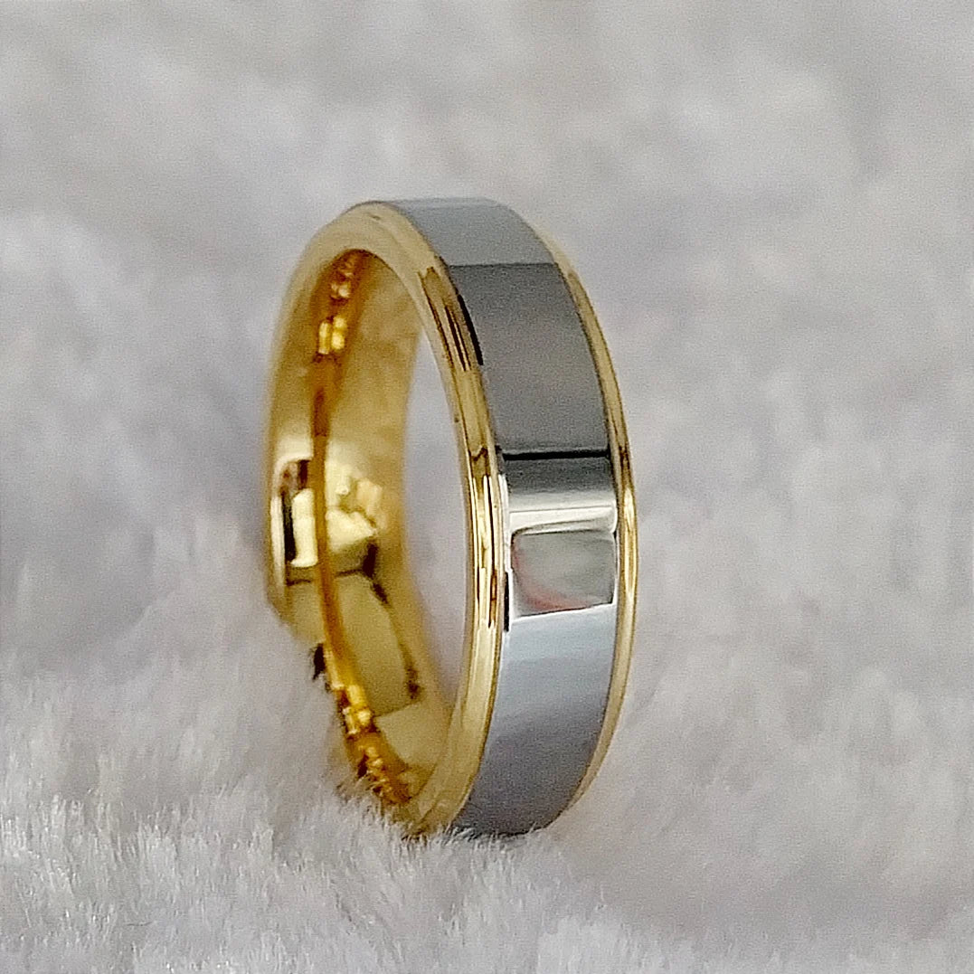 Solid Tiger Striped 8MM Tungsten Carbide Ring