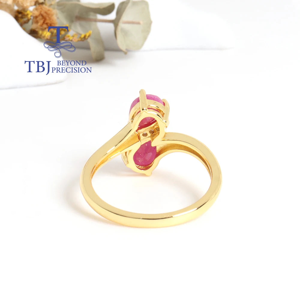 18KT Yellow Gold Natural Ruby Gemstone Ring