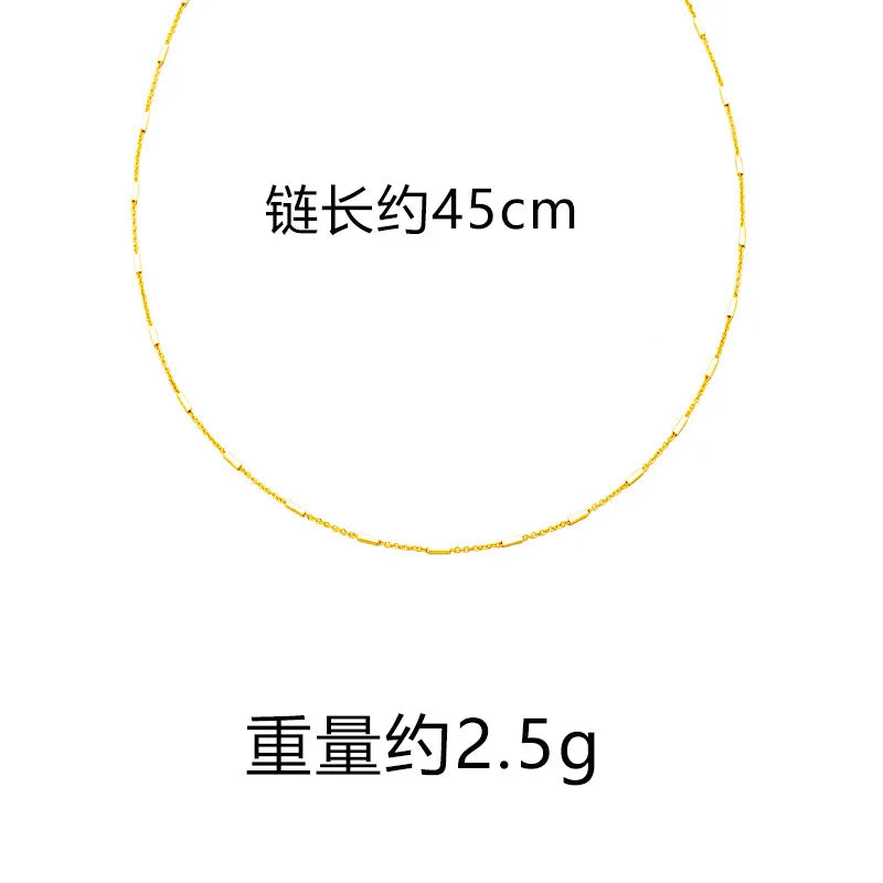 Luxury 24K 9999 Pure Gold Necklace