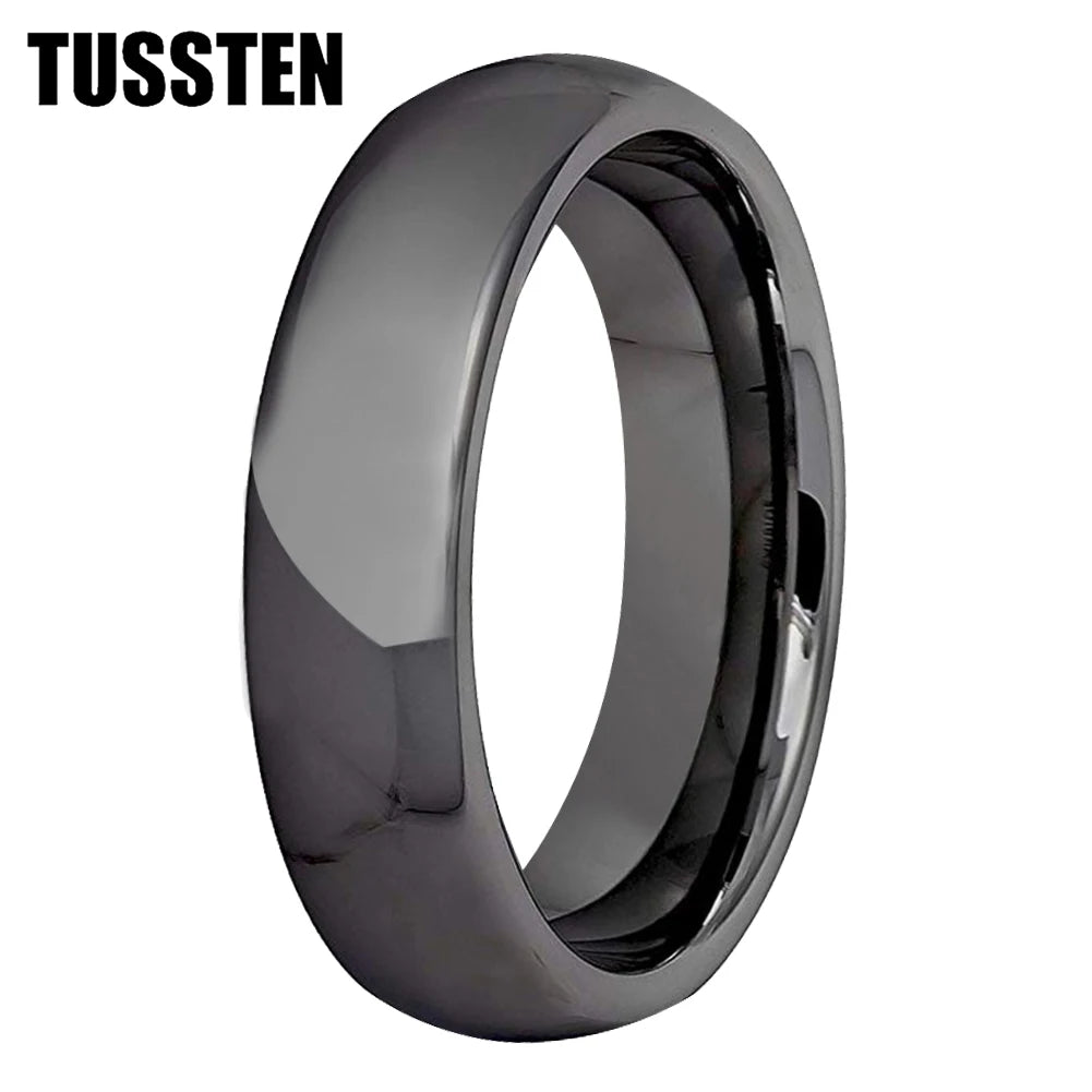 TUNGSTEN 6/8MM Tungsten Carbide Band Domed Polished Finish Comfortable Fit