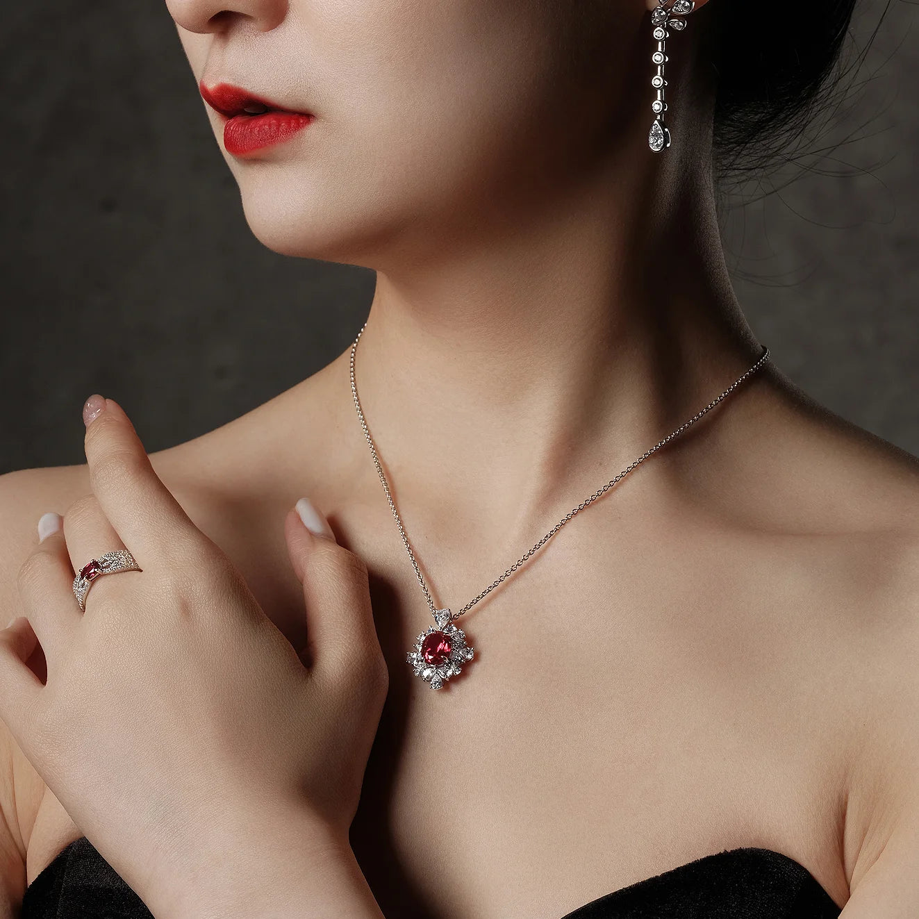 2.5 Carat 5A Lab Grown Ruby Necklace