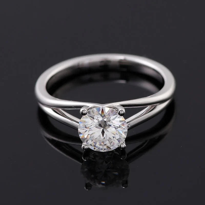 Solid 18KT White Gold Lab Grown Diamond Engagement Classic Solitaire Ring